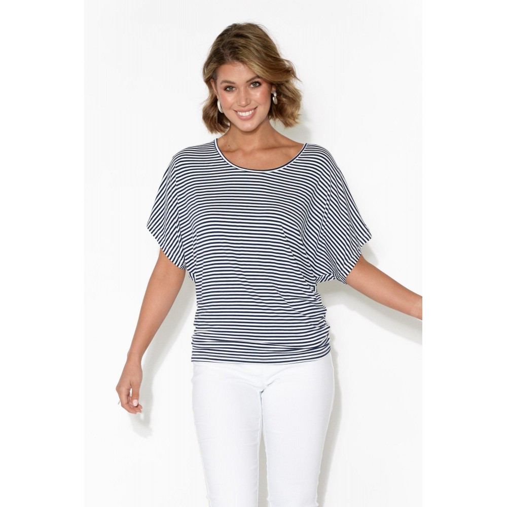 and White Stripe Maui Tee