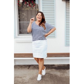 and White Stripe Maui Tee