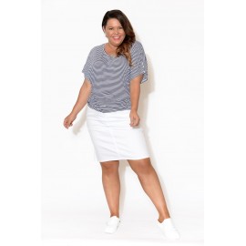 and White Stripe Maui Tee