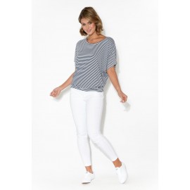 and White Stripe Maui Tee