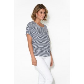 and White Stripe Maui Tee