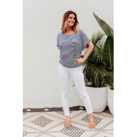 and White Stripe Maui Tee