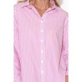 Pink Stripe Cotton Poplin Shirt
