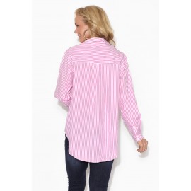Pink Stripe Cotton Poplin Shirt
