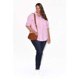 Pink Stripe Cotton Poplin Shirt