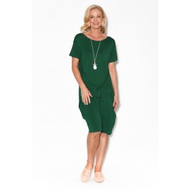Green Tie Cotton Midi Dress