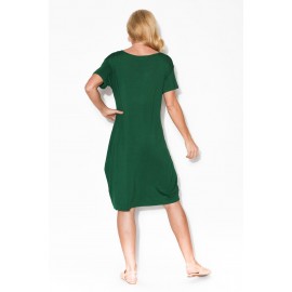 Green Tie Cotton Midi Dress