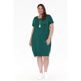 Green Tie Cotton Midi Dress
