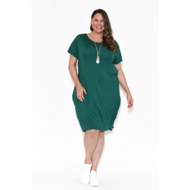 Green Tie Cotton Midi Dress