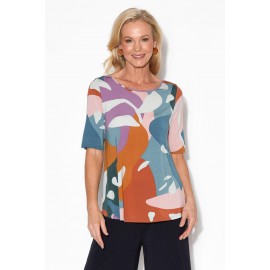 Tropical Half Sleeve Micro Modal Top