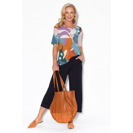 Tropical Half Sleeve Micro Modal Top