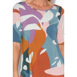 Tropical Half Sleeve Micro Modal Top