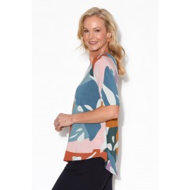 Tropical Half Sleeve Micro Modal Top