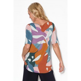 Tropical Half Sleeve Micro Modal Top
