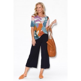 Tropical Half Sleeve Micro Modal Top